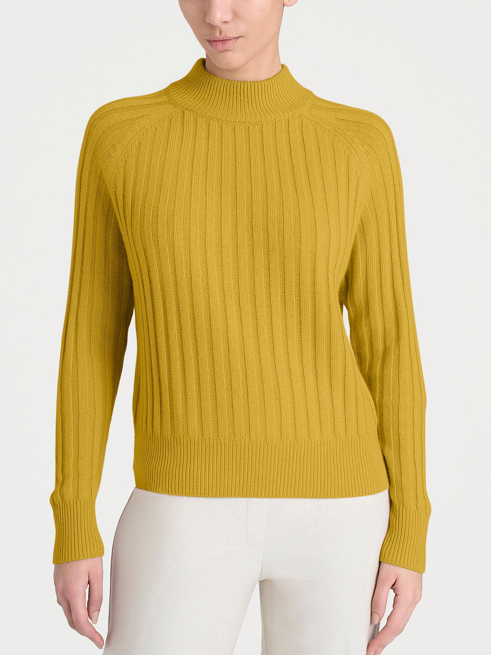 Lupetto con coste in Natural Soft  Gialli Donna - Ragno