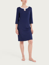 Abito con scollo a goccia in Viscosa Summer  Blu Donna - Ragno