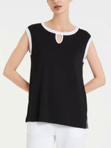 Top con scollo a goccia in Viscosa Summer  Neri Donna - Ragno