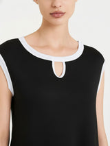 Top con scollo a goccia in Viscosa Summer  Neri Donna - Ragno