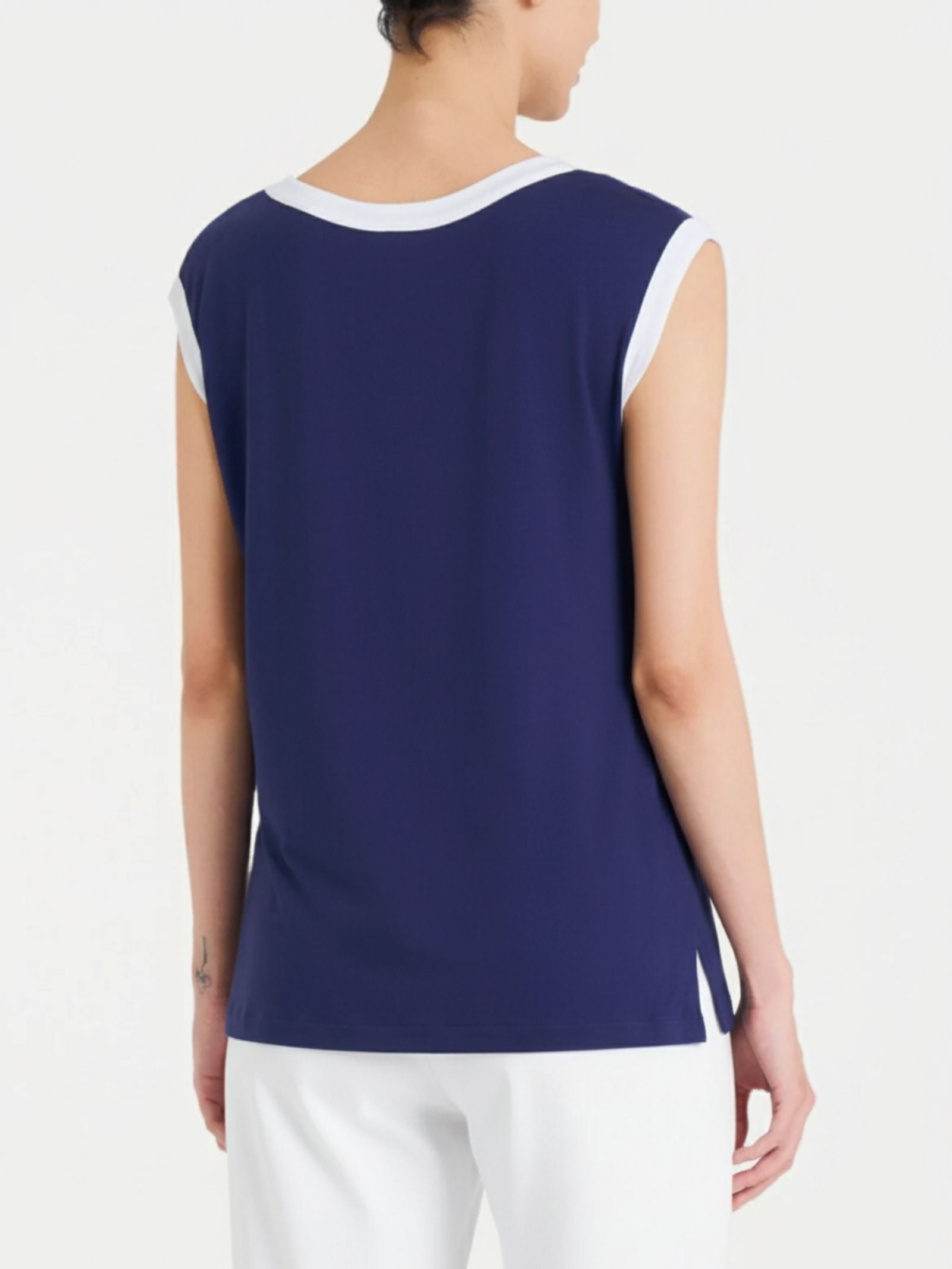 Top con scollo a goccia in Viscosa Summer  Blu Donna - Ragno