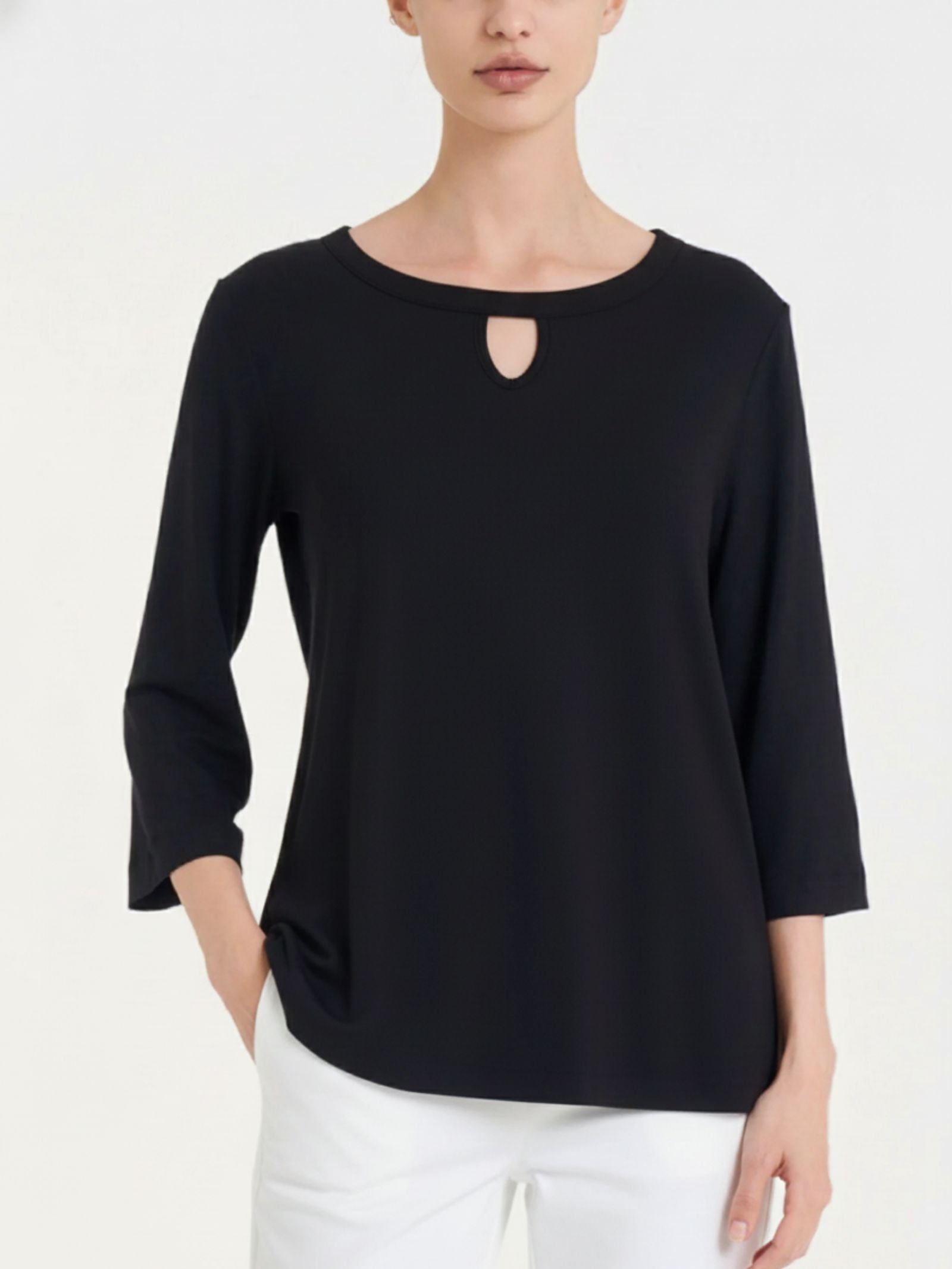 Nero Women's Viscosa Summer Drop Neck T-Shirt - Ragno
