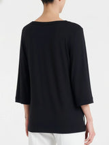 Maglietta con scollo a goccia in Viscosa Summer  Neri Donna - Ragno