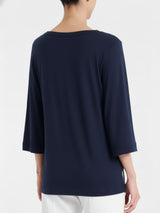 Viscosa Summer Drop Neck T-Shirt Blau Damen - Ragno