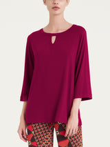 Maglietta con scollo a goccia in Viscosa Summer  Rossi Donna - Ragno