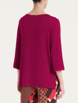 Maglietta con scollo a goccia in Viscosa Summer  Rossi Donna - Ragno