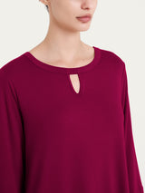 Maglietta con scollo a goccia in Viscosa Summer  Rossi Donna - Ragno