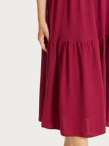 Abito lungo con manichine in Jersey di Cotone Rossi Donna - Ragno