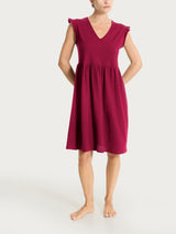 Abito smanicato corto in Mussola Slub Rossi Donna - Ragno