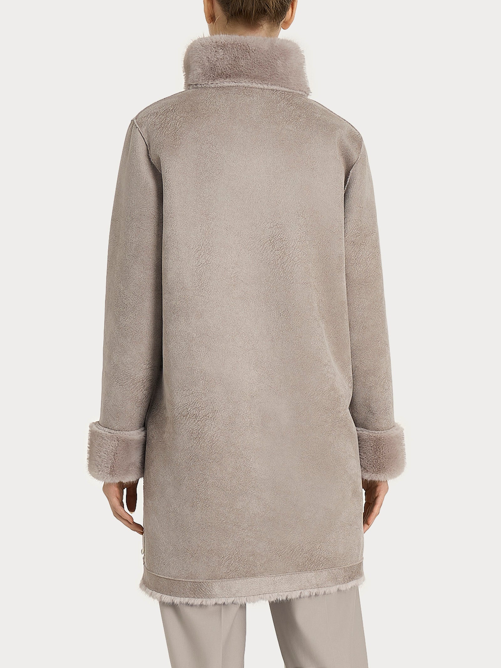 Cappotto double-face in Vegan Fur Grigi Donna - Ragno