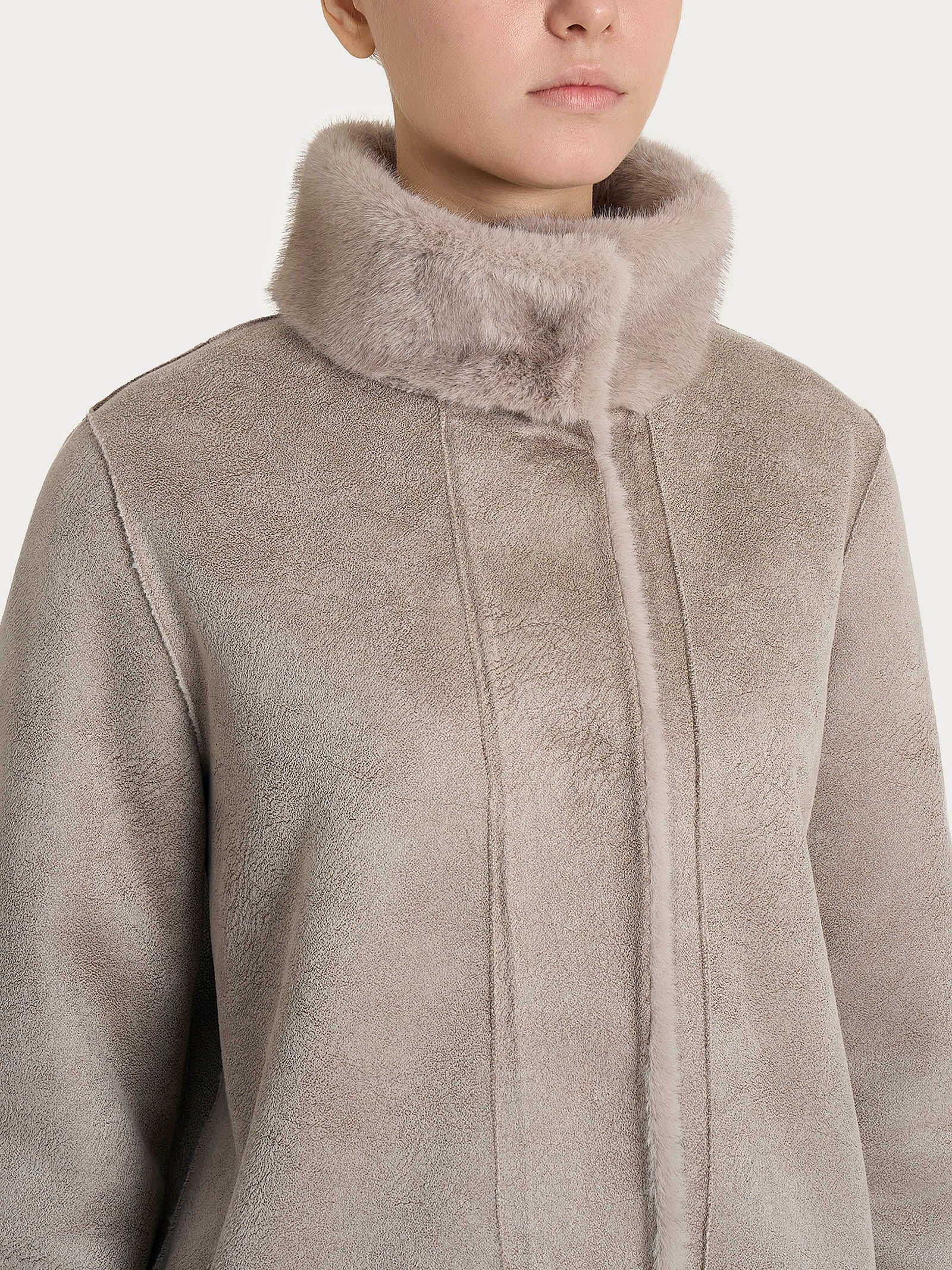 Cappotto double-face in Vegan Fur Grigi Donna - Ragno