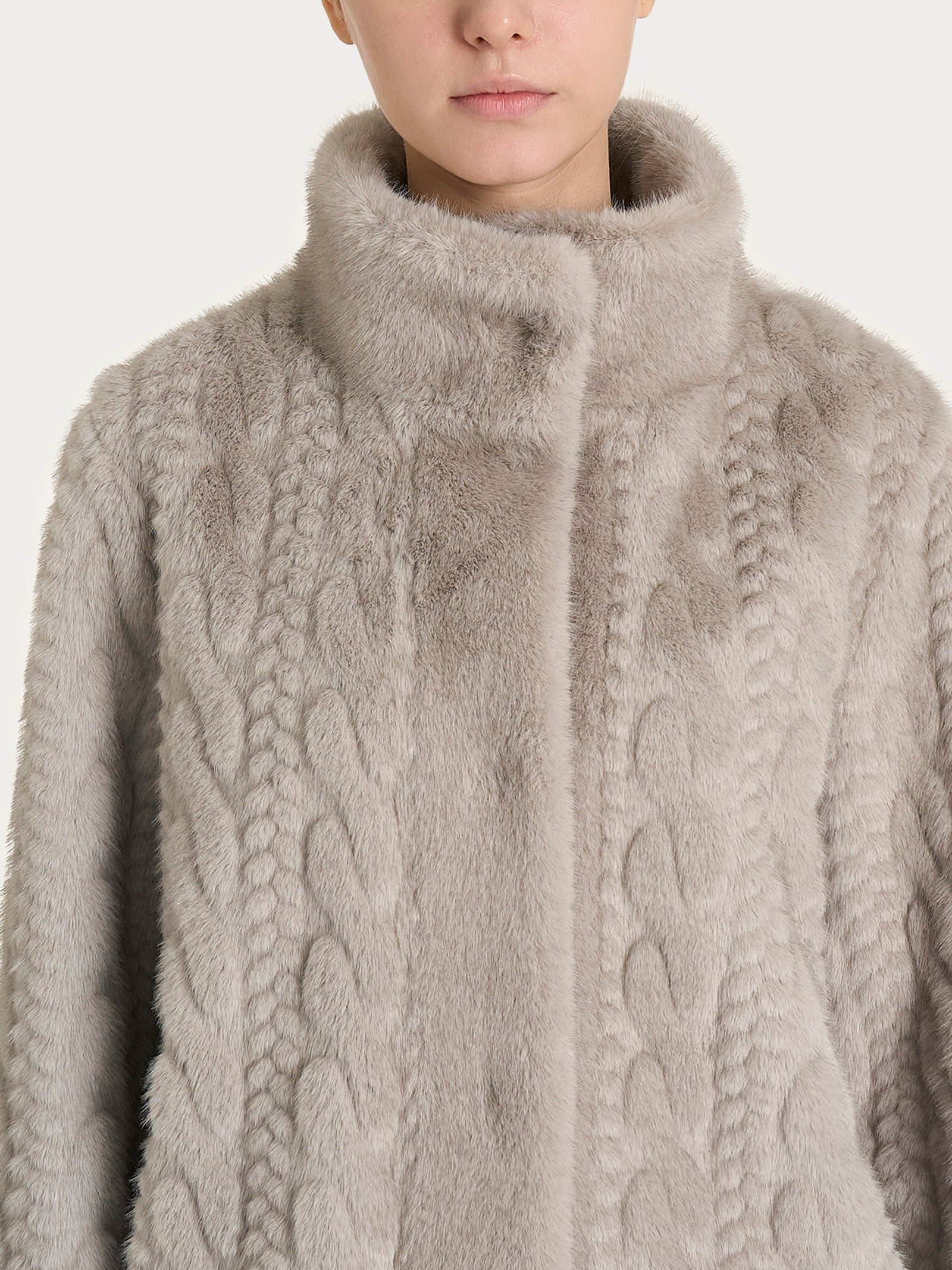 Cappotto double-face in Vegan Fur Grigi Donna - Ragno
