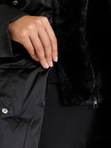 Piumino con Vegan Fur interna removibile Neri Donna - Ragno