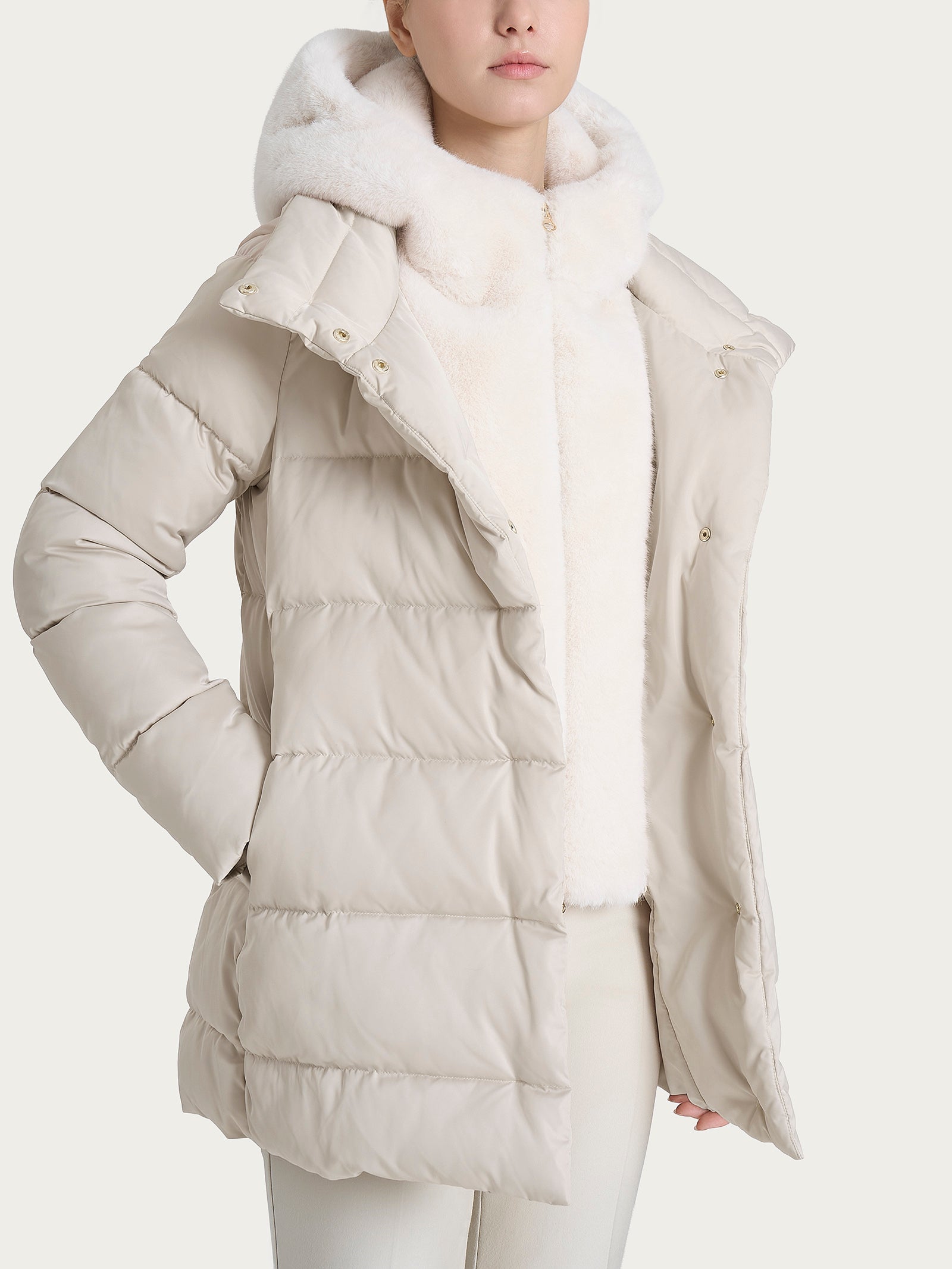Piumino con Vegan Fur interna removibile Bianchi Donna - Ragno