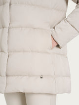 Satin Puffer piumino con effetto fuzzy interno removibile Bianchi Donna - Ragno