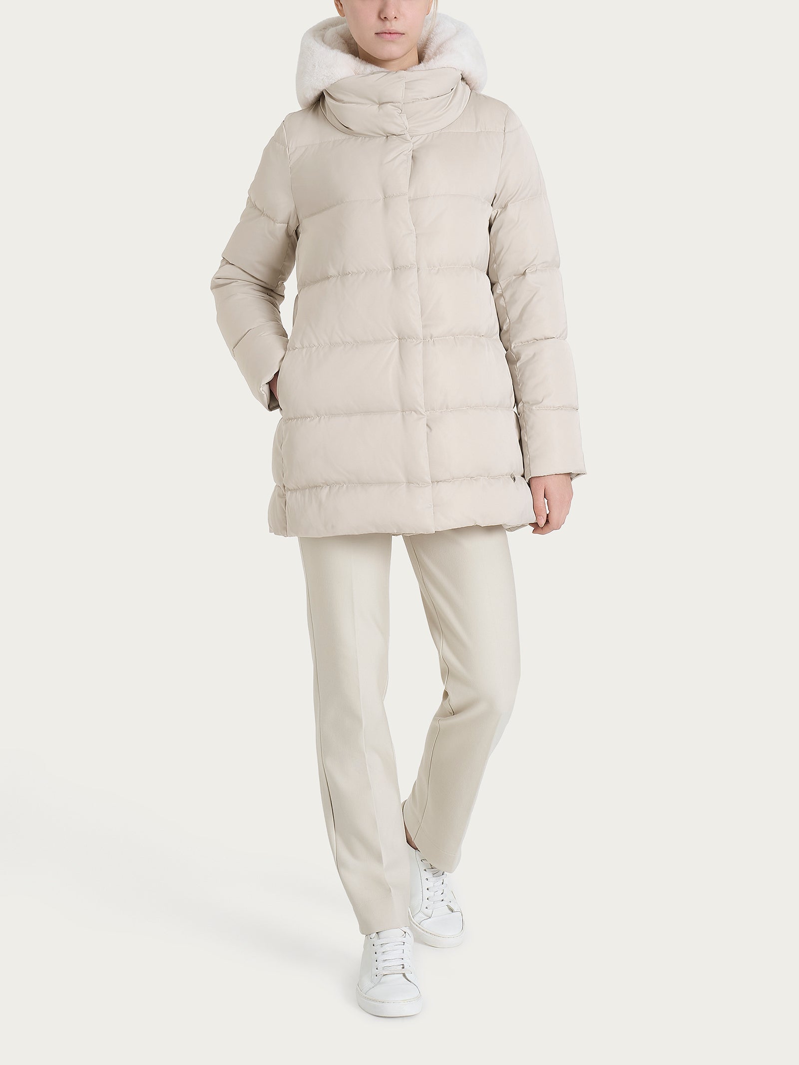 Piumino con Vegan Fur interna removibile Bianchi Donna - Ragno