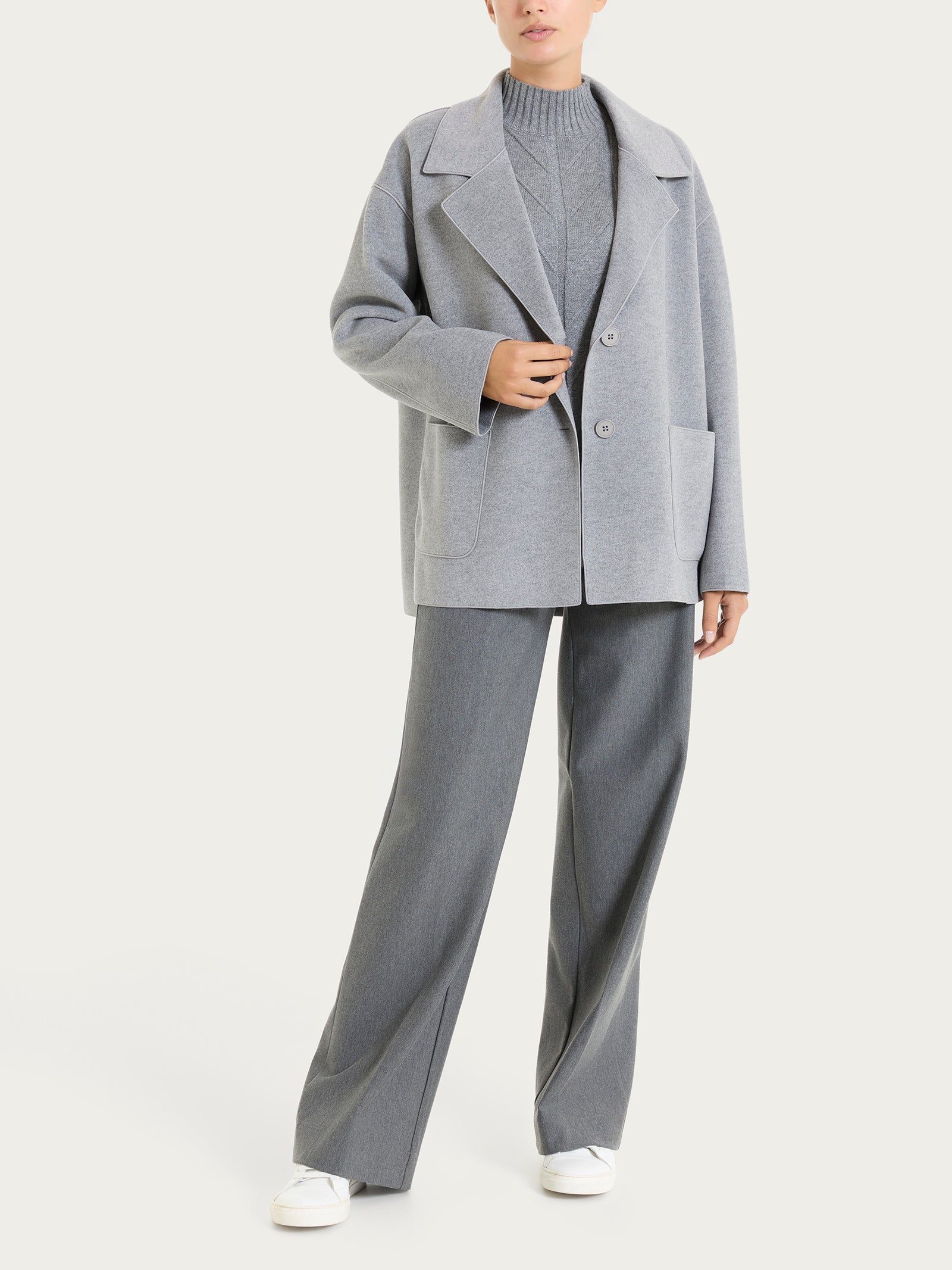Cappotto caban in Vegan Wool Neri Donna - Ragno