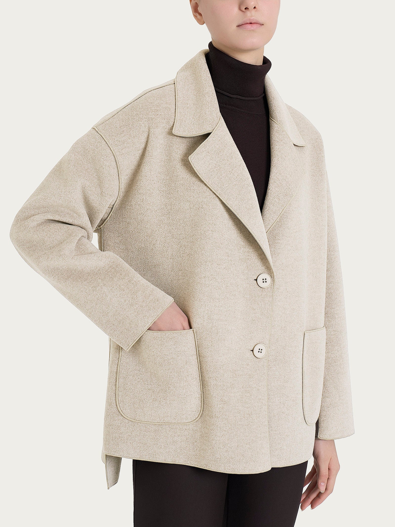 Cappotto caban in Vegan Wool Bianchi Donna - Ragno