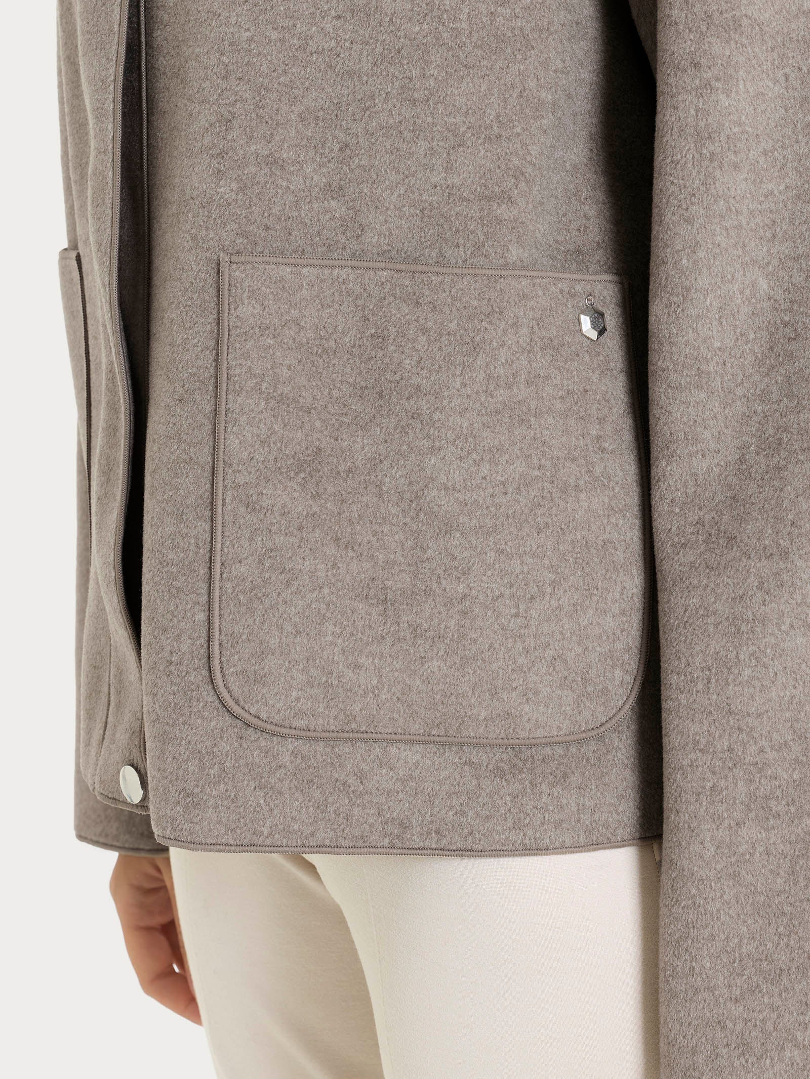 Giacca con collo camicia in Vegan Wool Grigi Donna - Ragno