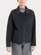 Giacca con collo camicia in Vegan Wool Neri Donna - Ragno