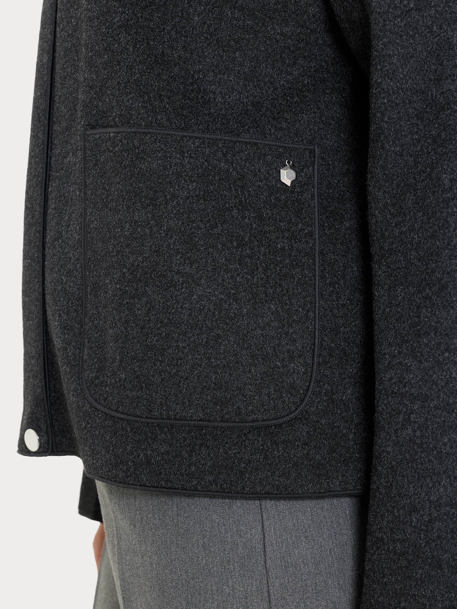 Giacca con collo camicia in Vegan Wool Neri Donna - Ragno