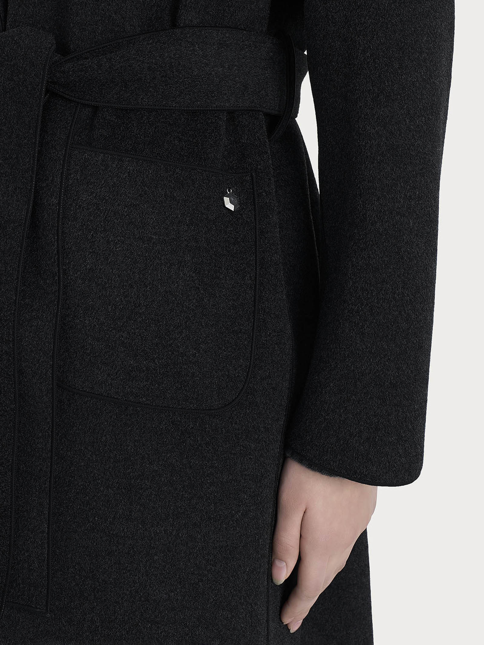 Cappotto lungo in Vegan Wool Neri Donna - Ragno
