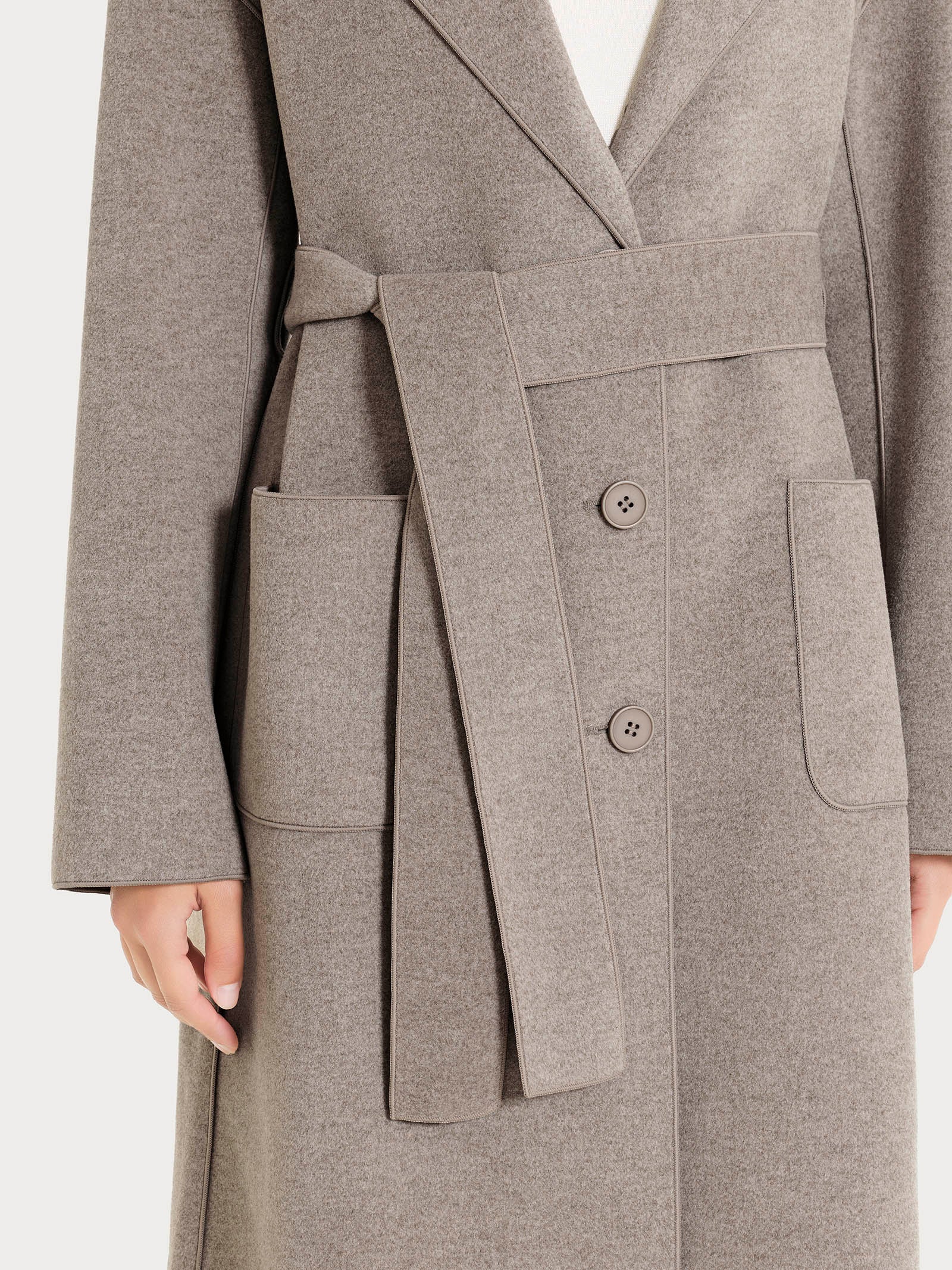 Cappotto lungo in Vegan Wool Grigi Donna - Ragno