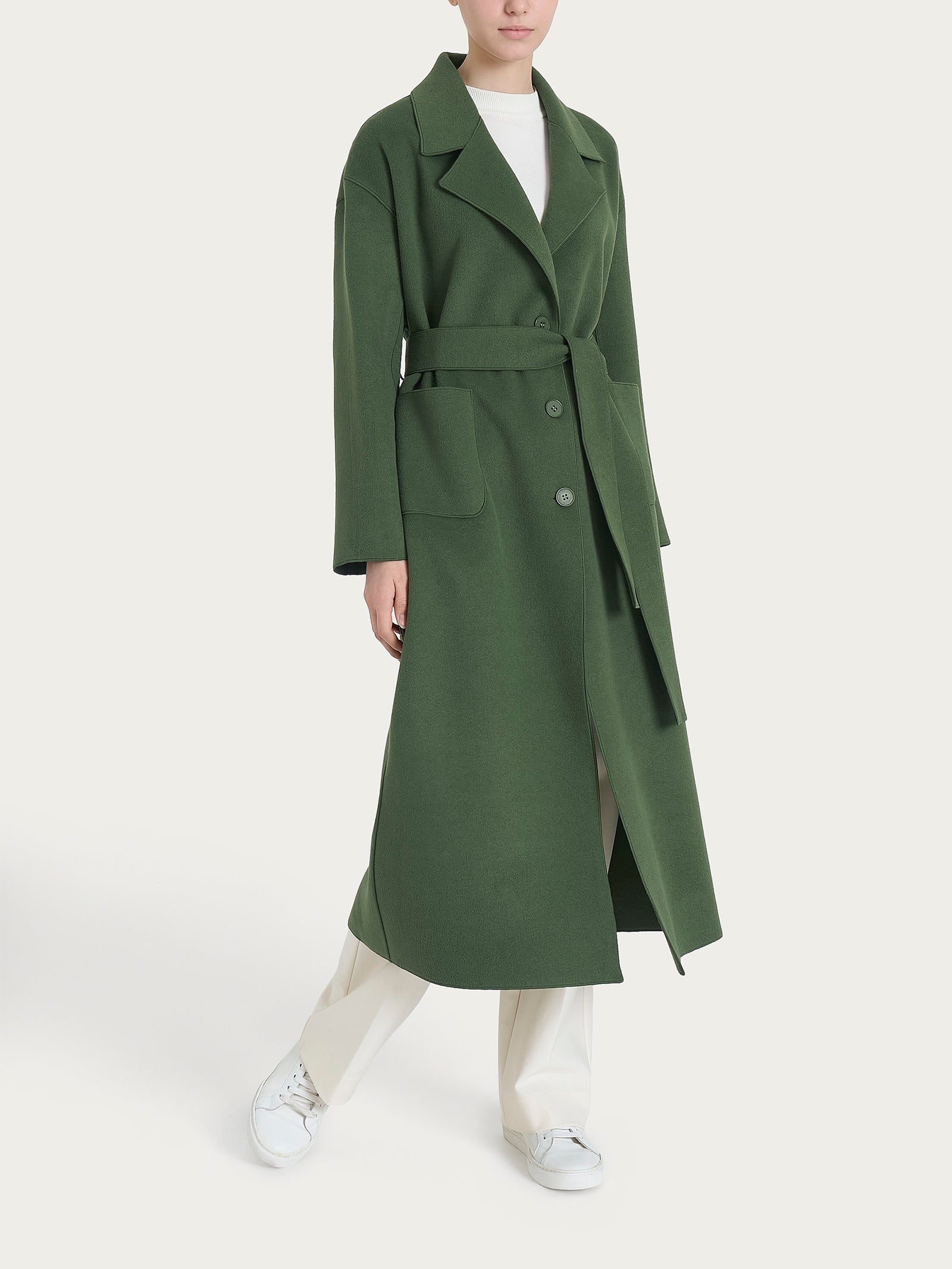 Cappotto lungo in Vegan Wool Verdi Donna - Ragno