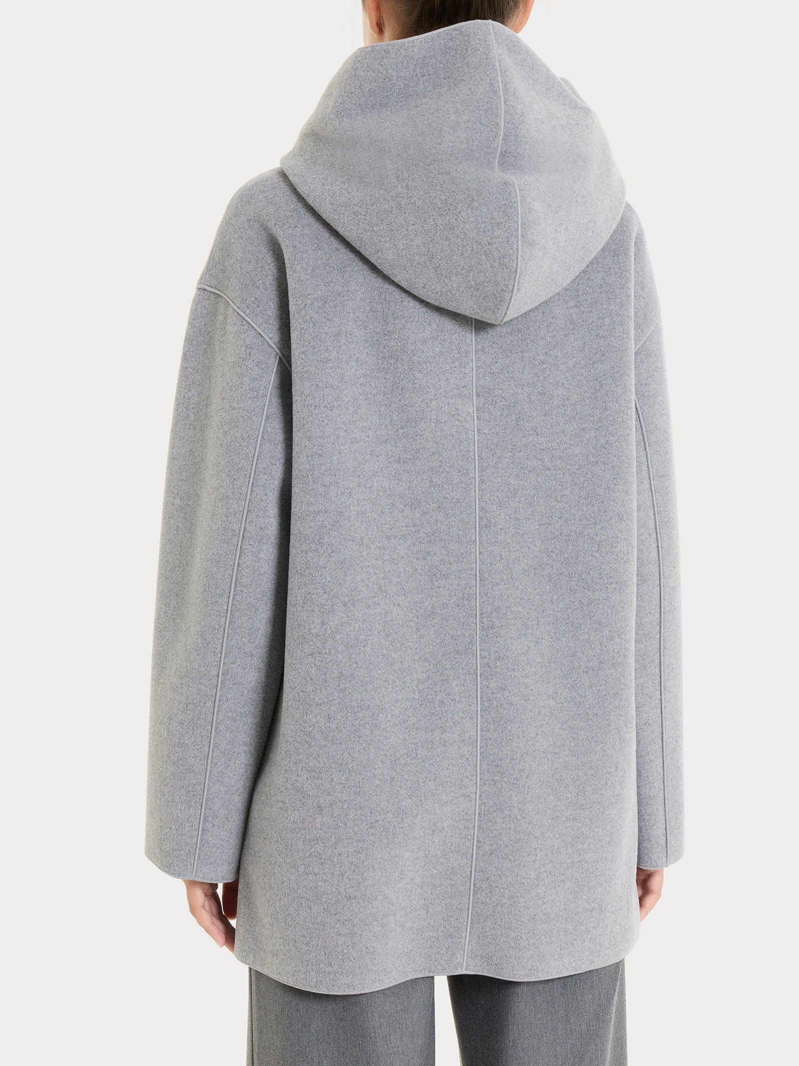 Giaccone con cappuccio in Vegan Wool Neri Donna - Ragno