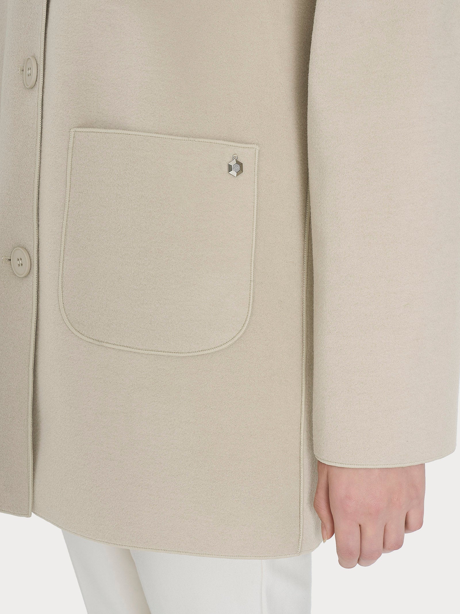Giaccone con cappuccio in Vegan Wool Bianchi Donna - Ragno