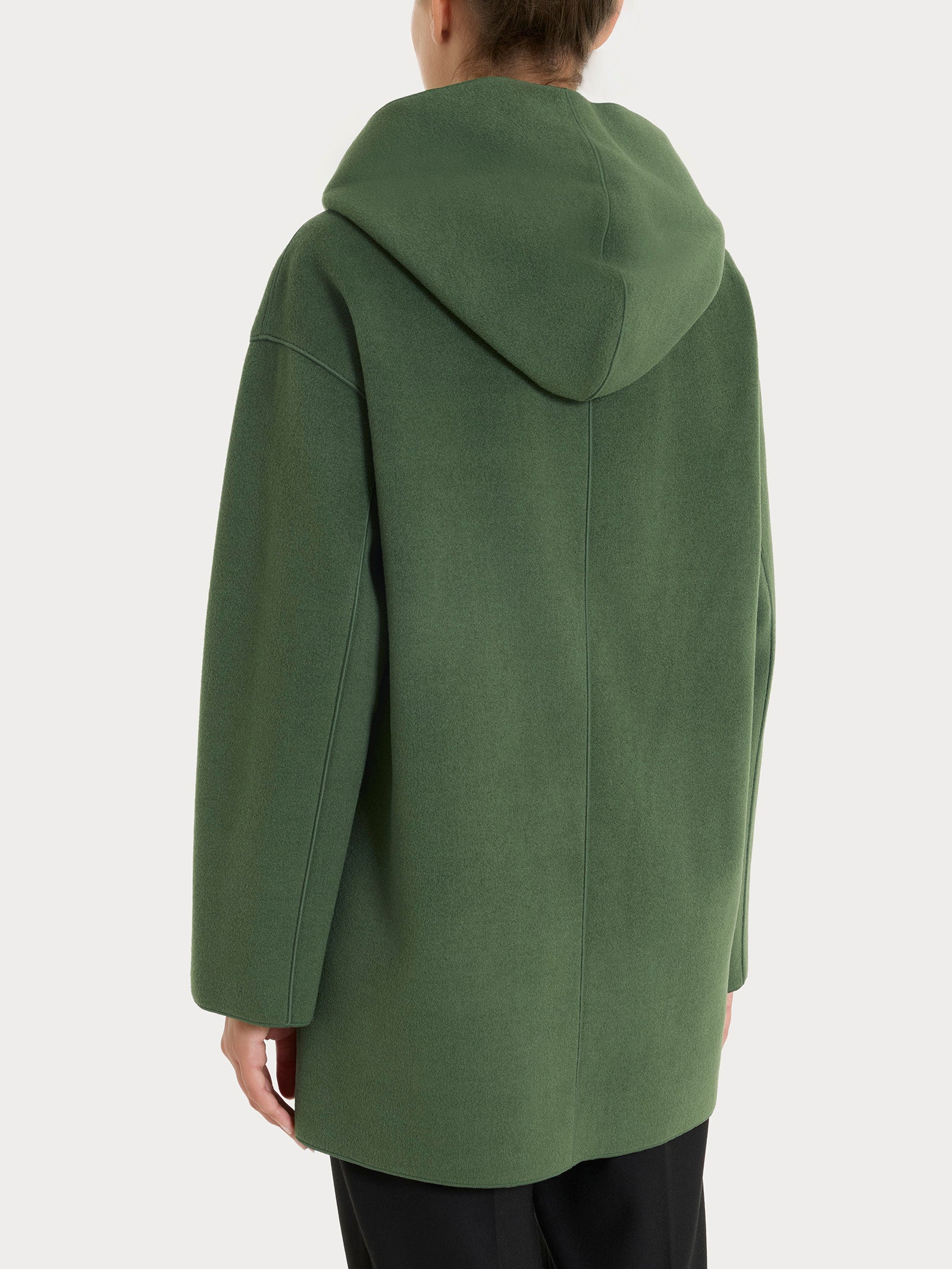 Giaccone con cappuccio in Vegan Wool Verdi Donna - Ragno