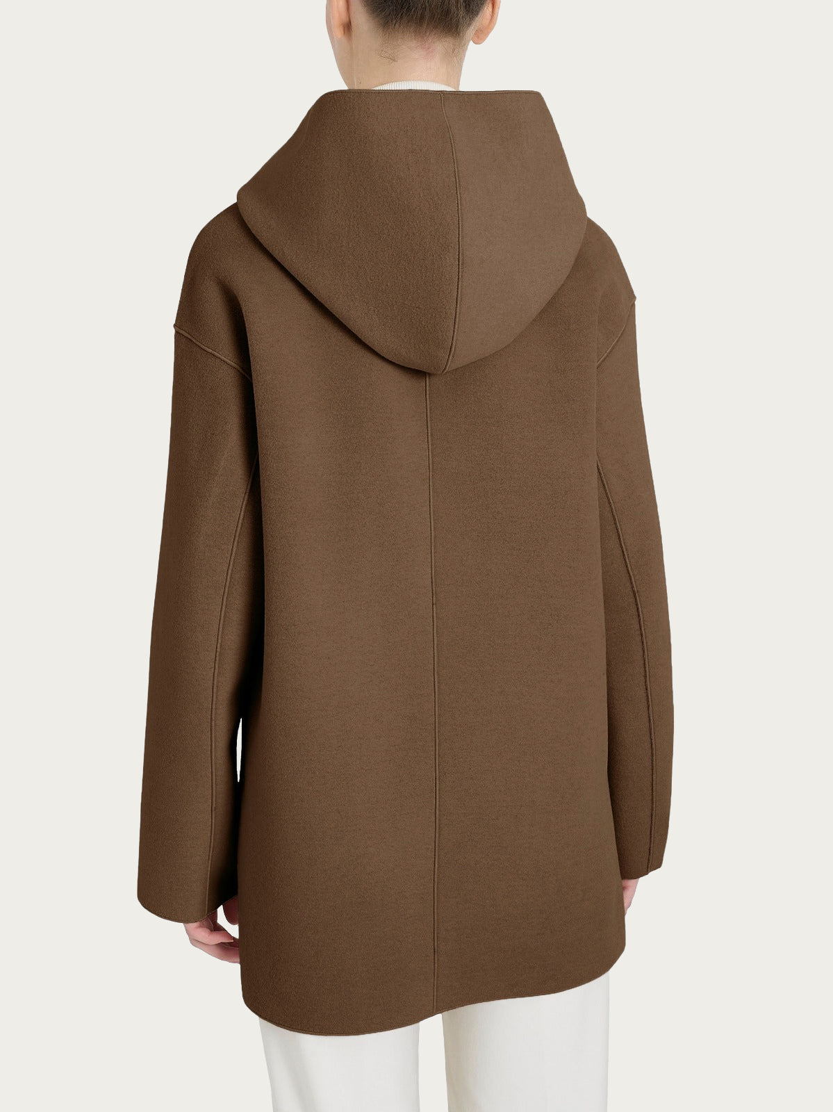 Giaccone con cappuccio in Vegan Wool Marroni Donna - Ragno