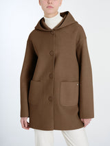 Giaccone con cappuccio in Vegan Wool Marroni Donna - Ragno