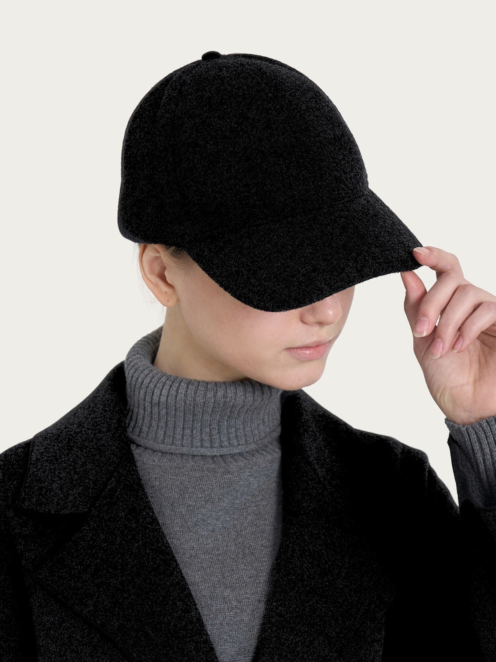 Cappello da baseball in Vegan Wool Neri Donna - Ragno