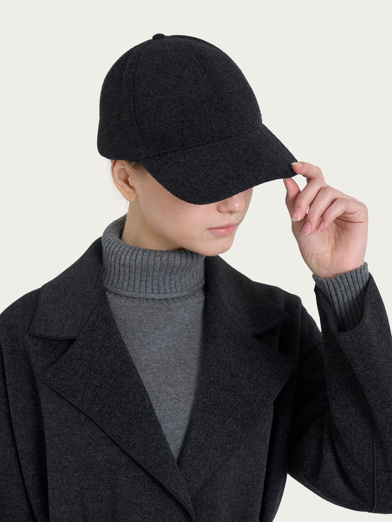 Cappello da baseball in Vegan Wool Neri Donna - Ragno