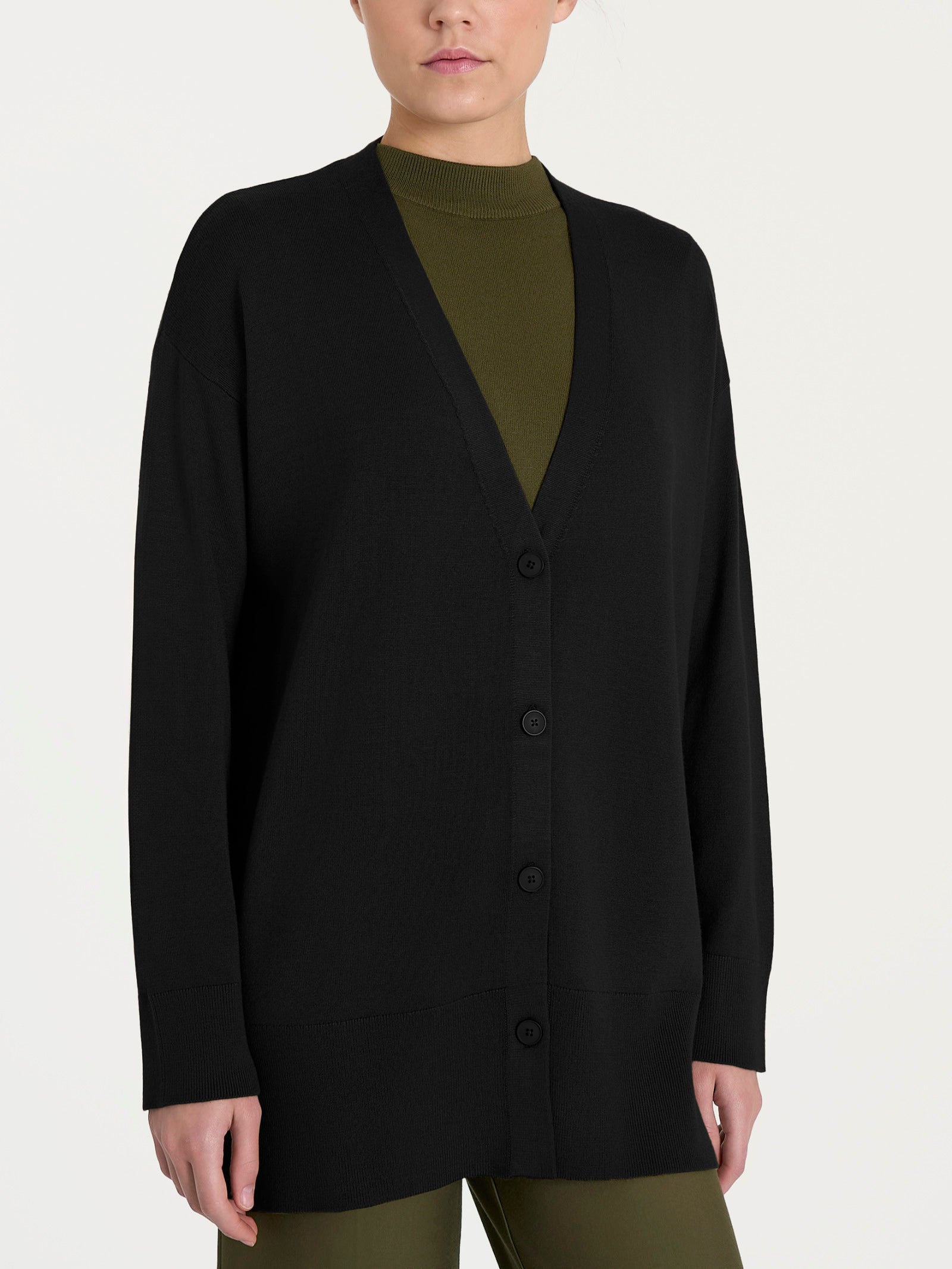 Cardigan over con bottoni Four Seasons Neri Donna - Ragno