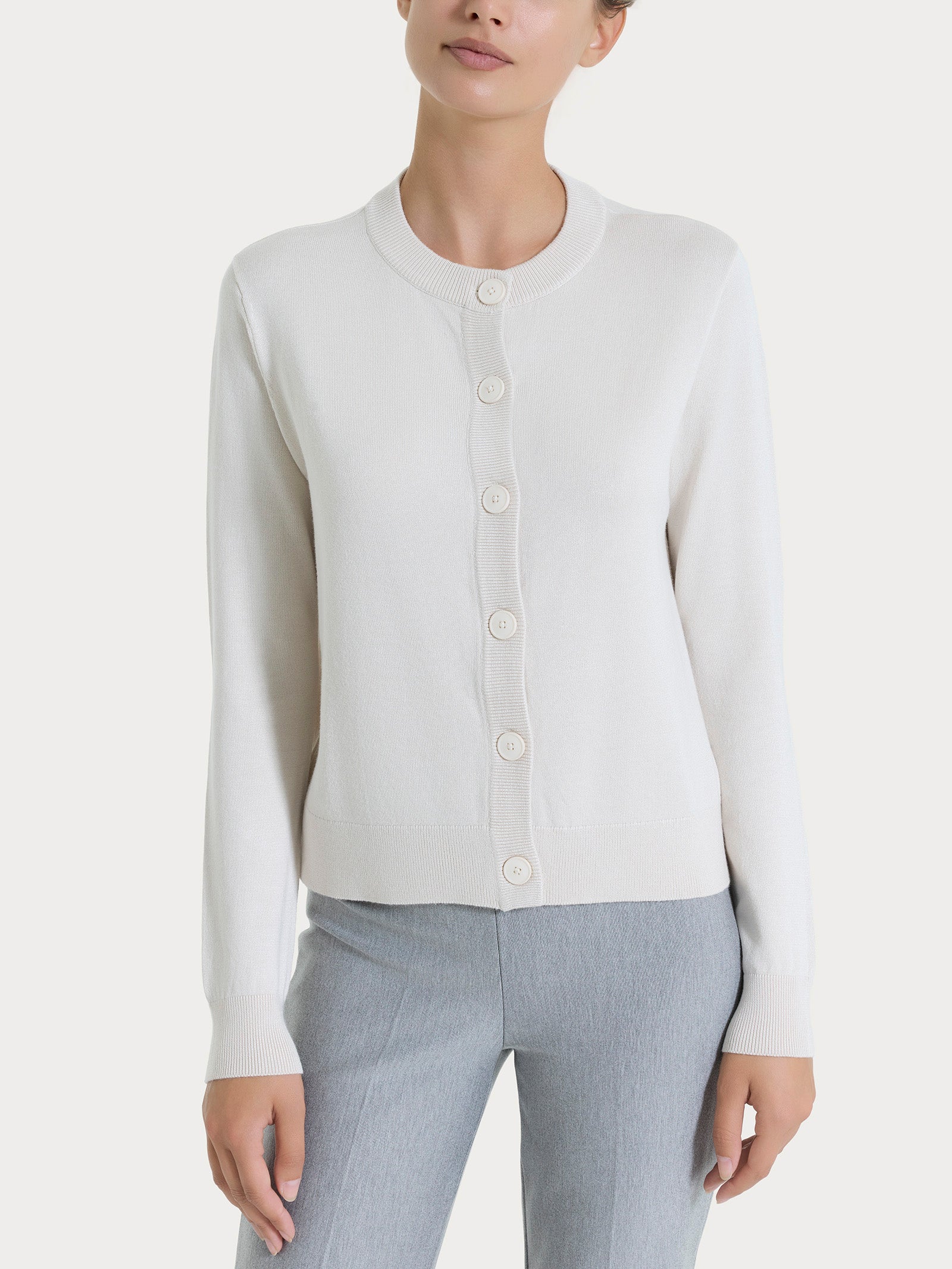 Cardigan corto con bottoni Four Seasons Bianchi Donna - Ragno
