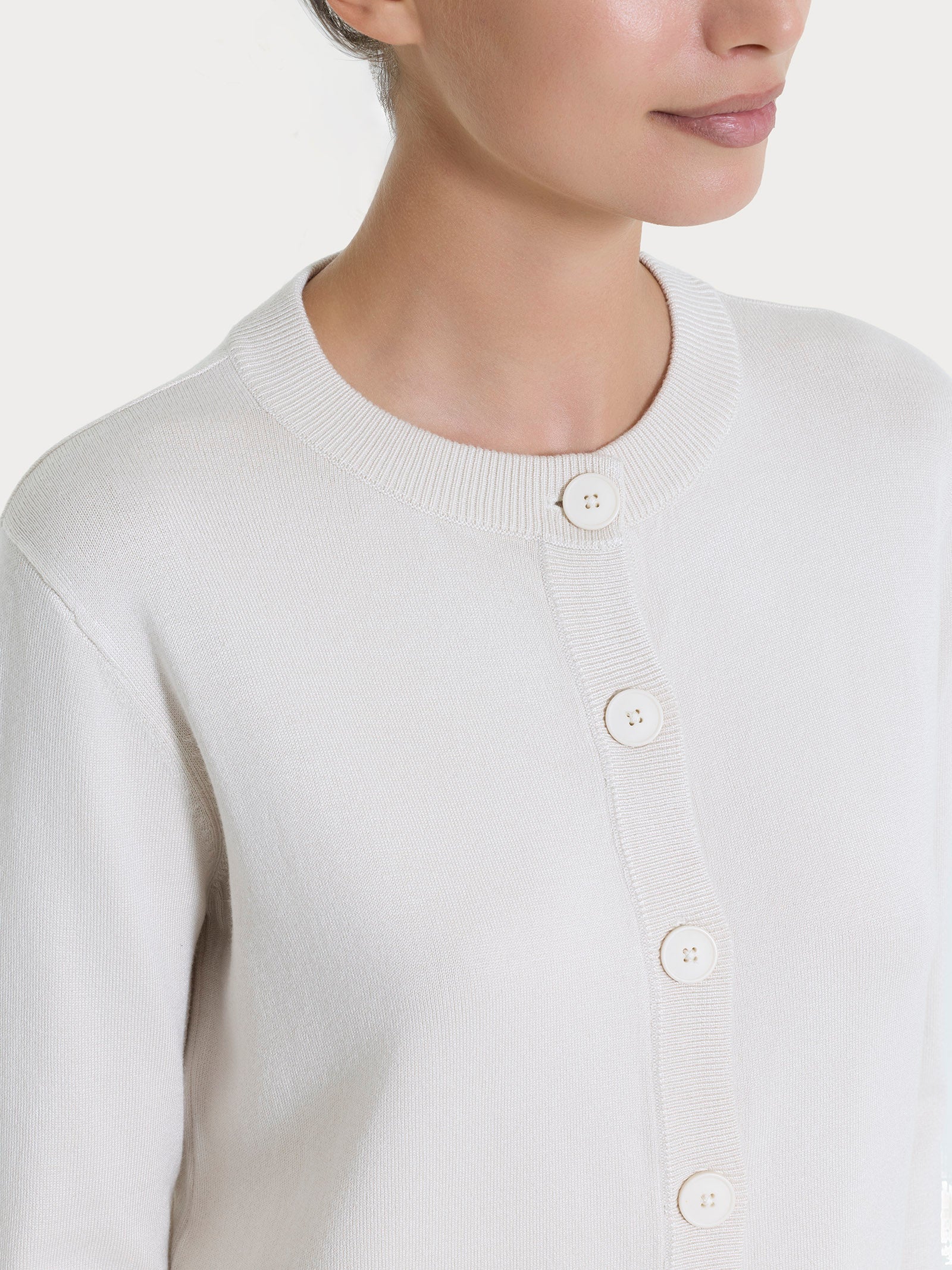 Cardigan corto con bottoni Four Seasons Bianchi Donna - Ragno