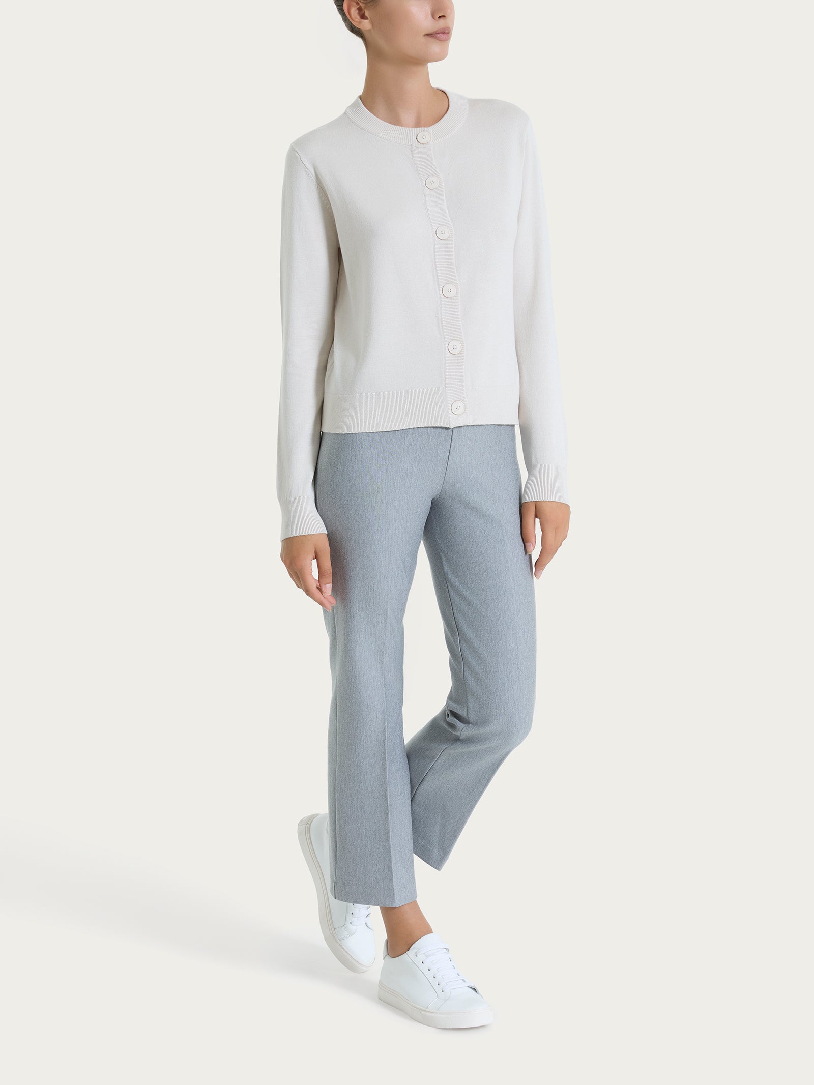 Cardigan corto con bottoni Four Seasons Bianchi Donna - Ragno