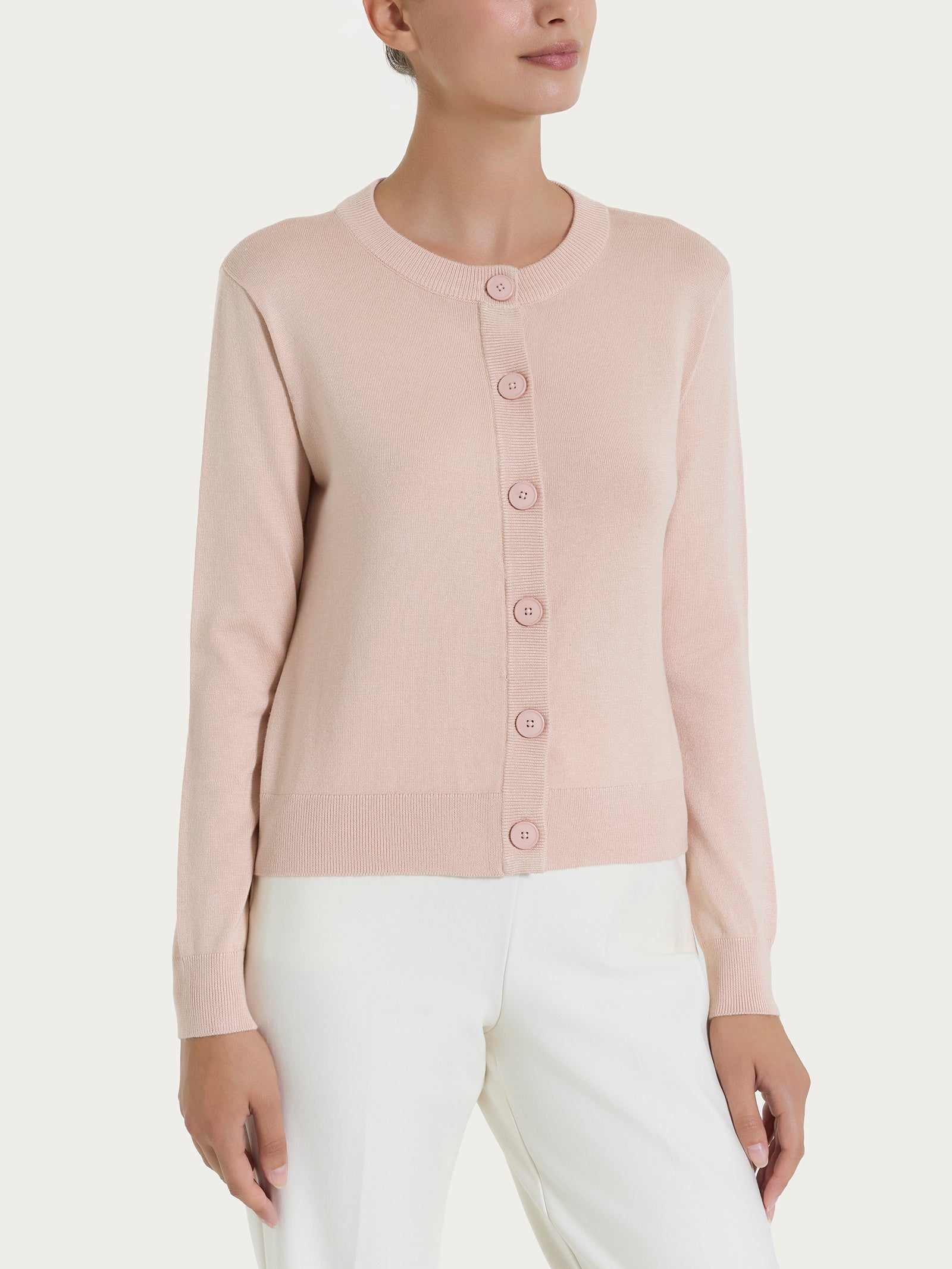 Cardigan corto con bottoni Four Seasons Rosa Donna - Ragno