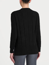 Maglia girocollo con punto spiga in Super Soft Neri Donna - Ragno