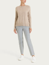 Maglia girocollo con punto spiga in Super Soft Grigi Donna - Ragno