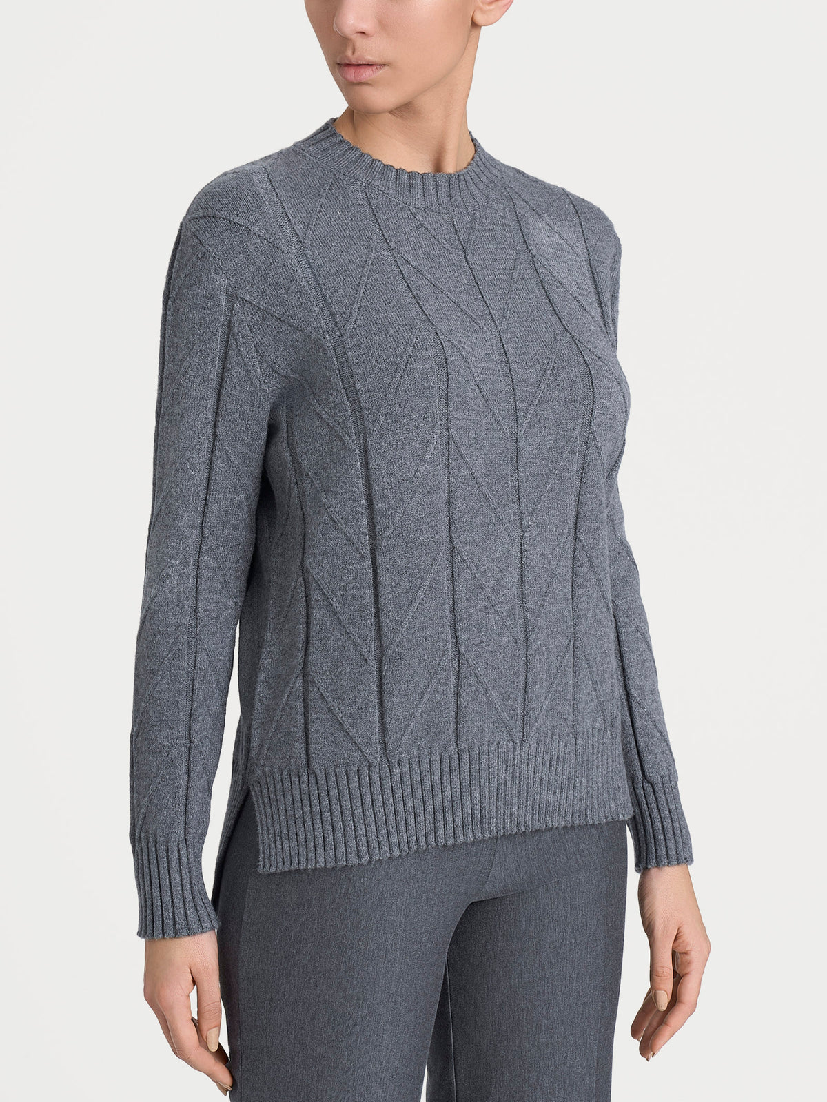 Maglia girocollo con punto spiga in Super Soft Neri Donna - Ragno
