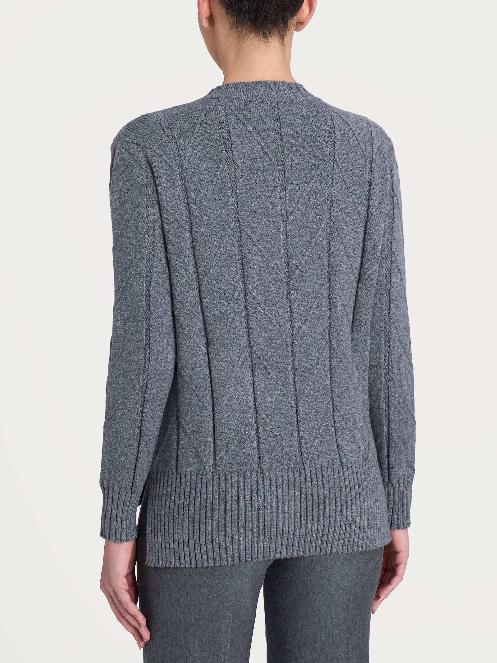 Maglia girocollo con punto spiga in Super Soft Neri Donna - Ragno