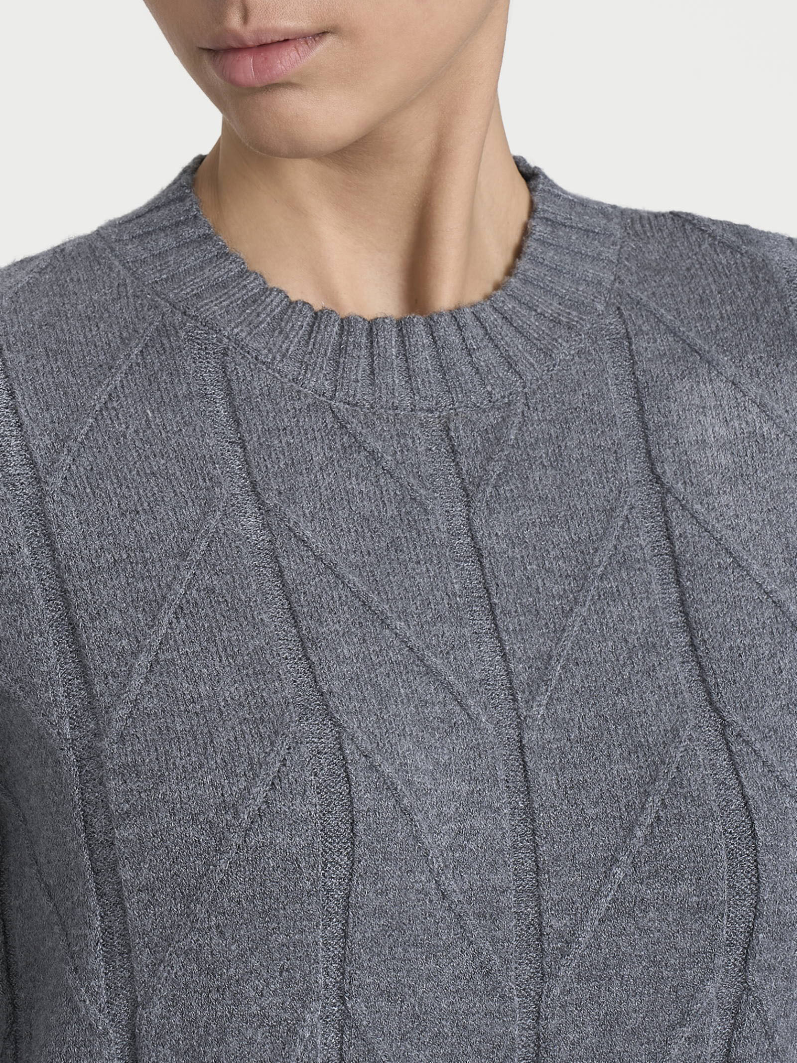 Maglia girocollo con punto spiga in Super Soft Neri Donna - Ragno