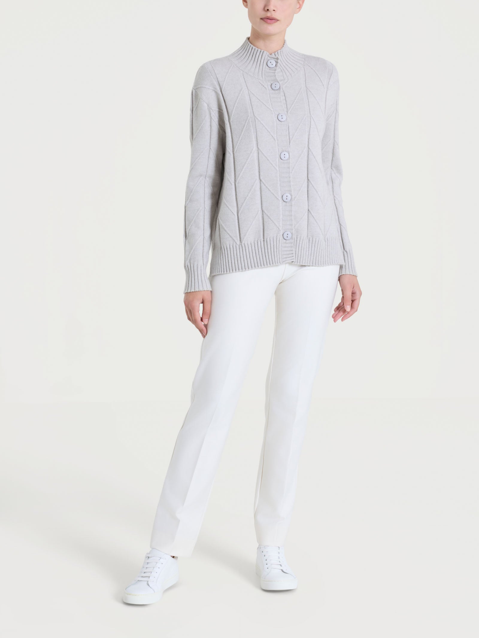 Cardigan aperto con punto spiga in Super Soft Bianchi Donna - Ragno