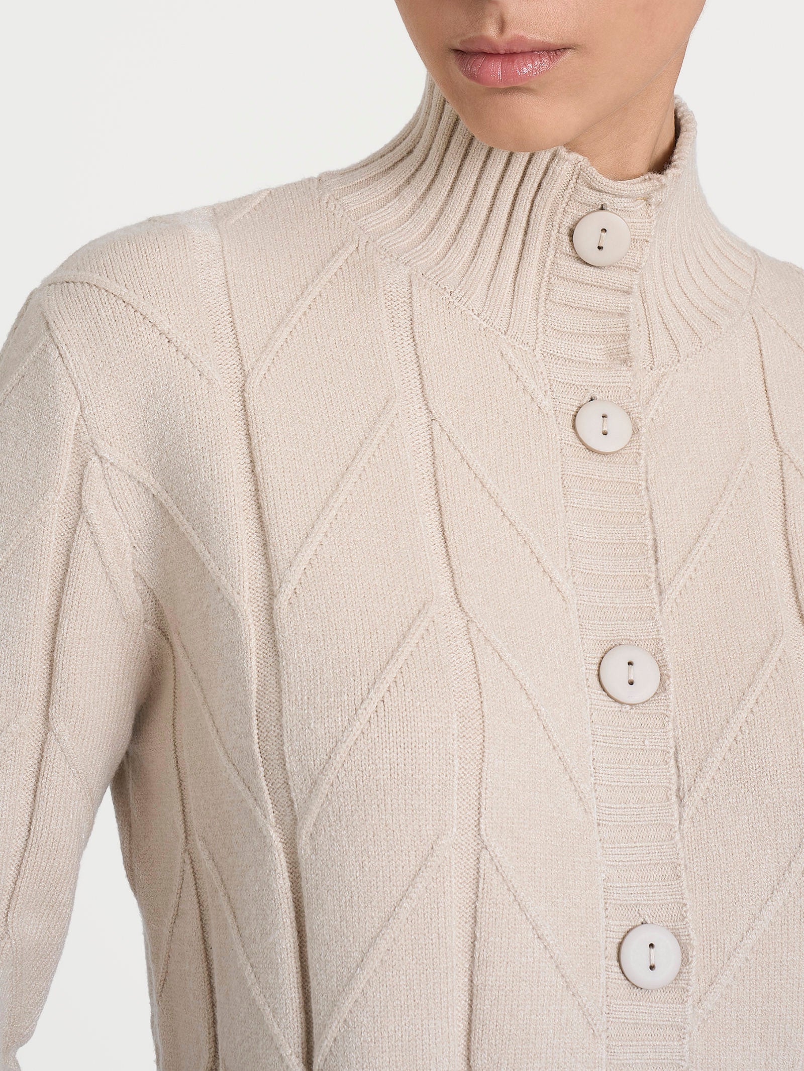 Cardigan aperto con punto spiga in Super Soft Bianchi Donna - Ragno