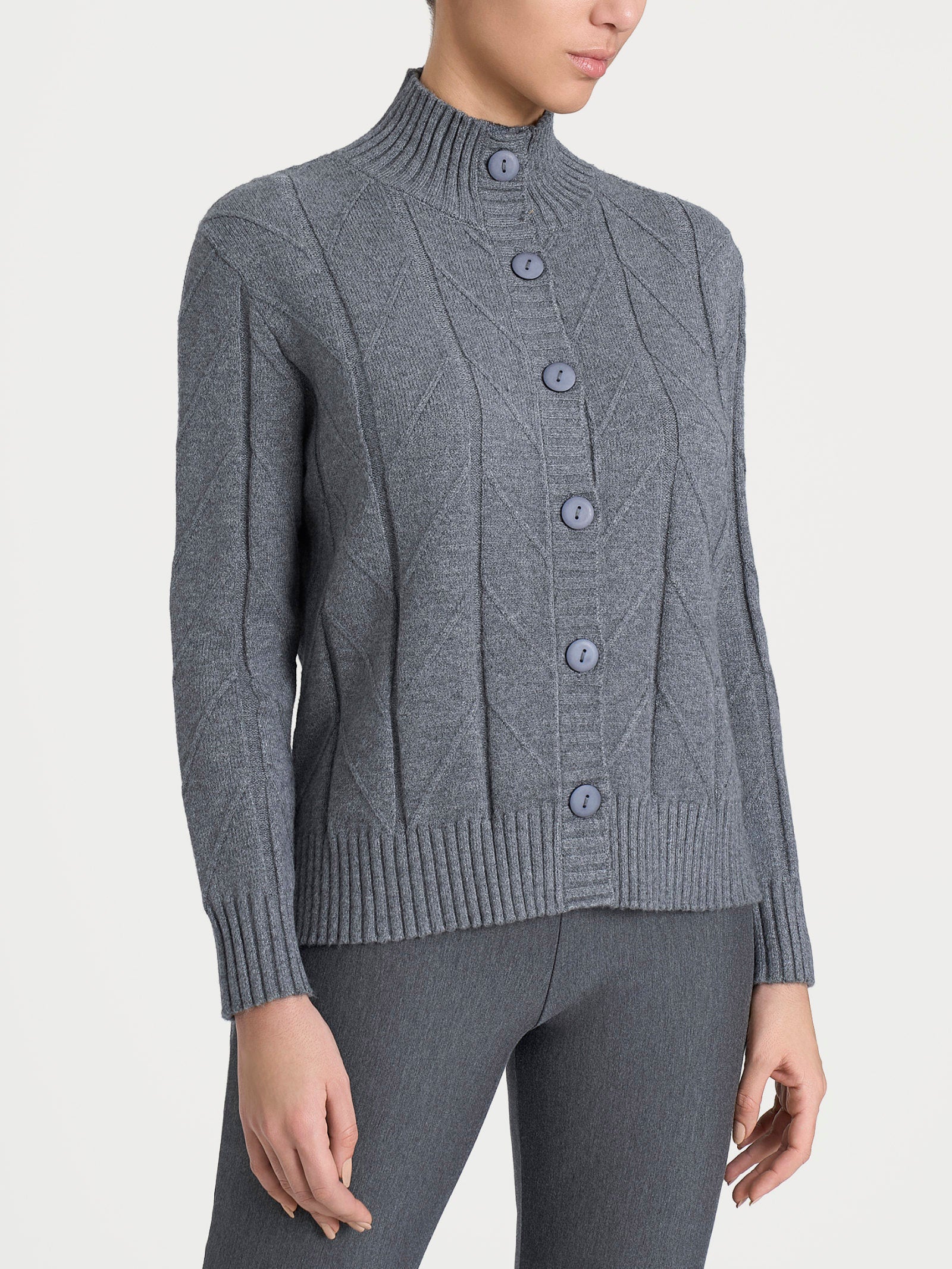 Cardigan aperto con punto spiga in Super Soft Neri Donna - Ragno