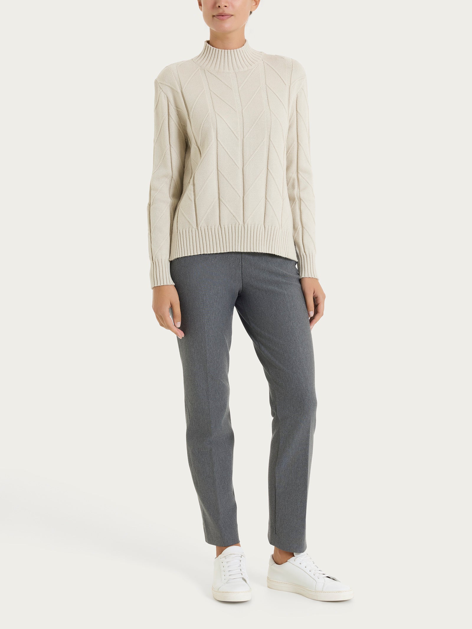 Lupetto con punto spiga in Super Soft Bianchi Donna - Ragno