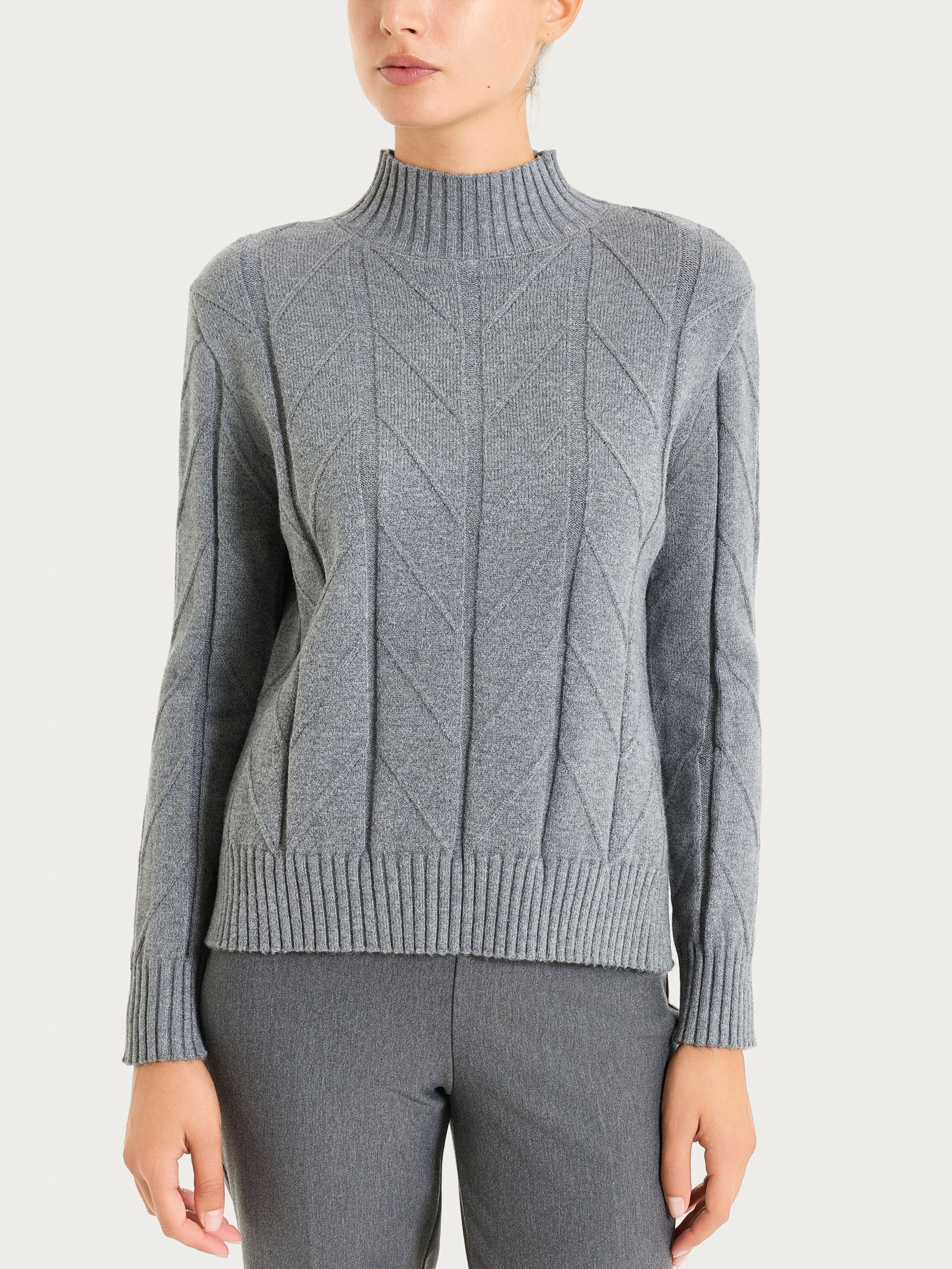 Lupetto con punto spiga in Super Soft Neri Donna - Ragno